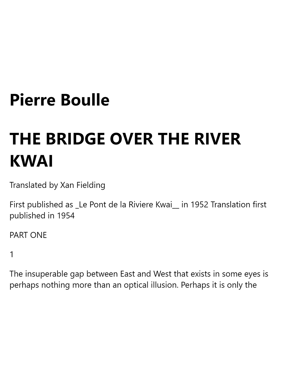 The Bridge Over the River Kwai - Pierre Boulle